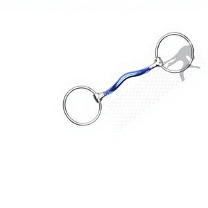 Nuevo Bridón Ecuestre Azul con Anillo Suelto de Hierro Dulce Riaz Jamal Intel's Low Port para Entrenamiento de Caballos Western - Product Image 5