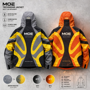 Trendy Custom Color Changing Fashion Panel Waterproof Windproof Nylon <b>Zip</b> <b>Up</b> <b>Jackets</b> Outdoor Running Windbreaker <b>jacket</b> for men - Product Image 4