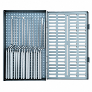 Curettes hypophysaires Hardy, plateau stérile pour chirurgie neurochirurgicale transsphénale, lot de 17 - Product Image 1