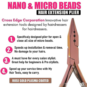 Premium Quality Hair <b>Extensions</b> Opener & Remover Pliers Hair Tinsel Feathers Fitting Plier Micro <b>Bead</b> Crimping Plier - Product Image 6