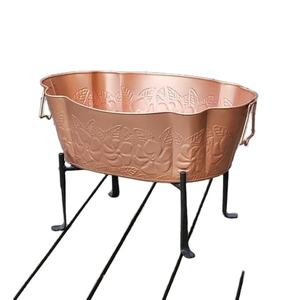 Cubo de Hielo Metálico Recubierto de Cobre, Enfriador de Botellas de Vino y Cerveza con Soporte para Hogar, Bar, Restaurante, Hotel, Recipiente para Bebidas Frías - Product Image 1