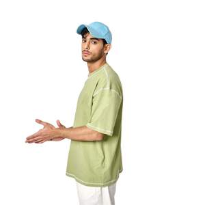 T-shirts pour hommes de grande taille de haute qualité, en coton lourd 100 % respirant, écologiques, coupe ample, logo personnalisé, couleur imprimée, pas cher - Product Image 4