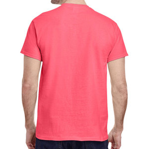 เสื้อยืดสำหรับผู้ชายพิมพ์ลายคอกลมผ้าฝ้ายสีเทาบริสุทธิ์เสื้อยืดผ้าฝ้ายสีแดงทรงพอดีตัวปกติเสื้อยืดผ้าฝ้ายแท้100% ขายส่ง - Product Image 4