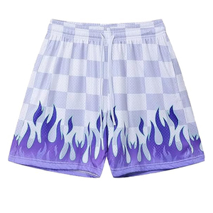 Shorts décontractés pour hommes, taille mi-haute, en polyester, tissu maillé épais, fermeture à cordon, design simple et élégant, séchage rapide, respirant - Product Image 1