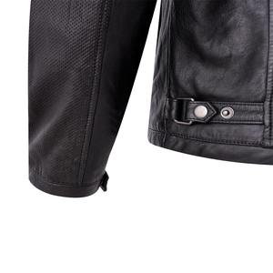 Veste en cuir véritable pour homme, style motard, avec fermetures éclair, pour grossistes - Product Image 3