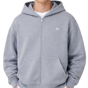 Oversized Zip Up Hoodies Cotton Fleece Streetwear Full Zipper Loose Fit Custom Logo Hoodies Factory Direct Wholesale OEM - Product Image 3