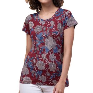 เสื้อยืดผู้หญิงพิมพ์ลายลำลองผ้าฝ้ายนุ่มและแขนสั้นสำหรับสวมใส่ทุกวัน - Product Image 1