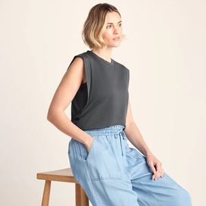 Camiseta sin mangas transpirable y suave al tacto para mujer, 100% algodón, top corto de verano con pedrería para gimnasio - Product Image 4