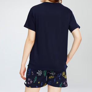 Custom Made Regular Fit Drawstring Women Above Knee Shorts <b>Sets</b> Summer Printed 100% Cotton Quick Dry Breathable <b>Twin</b> <b>Set</b> - Product Image 2