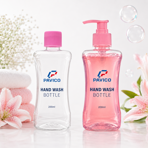 Botella de PET Transparente de 200 ml para Jabón de Manos, Envase de Plástico Curvo con Bomba para Jabón y Loción, Fabricante de Vietnam - Product Image 2