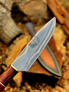 Nouvelle édition, vente en gros, couteau de chef japonais en acier damas de cuivre de luxe, fabriqué à la main, avec manche en bois, lame de 7 pouces - Product Image 2