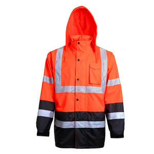 Ensemble de pluie imperméable et chaud pour l'extérieur, haute visibilité, réfléchissant, veste et pantalon de sécurité, tenue de travail industrielle durable - Product Image 1