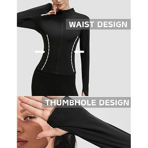 Chaqueta Deportiva Ligera para Yoga con Cierre de Cremallera, Cuello Alto, para Mujer, de Nailon, Secado Rápido - Product Image 6