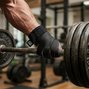 Sangles de musculation personnalisées avec logo de marque et support de poignet rembourré pour soulevé de terre, entraînement en salle de sport et renforcement musculaire - Product Image 4