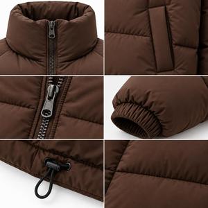 Blouson matelassé pour homme, fermeture éclair, col montant, coupe-vent, décontracté, hiver, coupe ample, rembourrage en polyester épais, longueur standard, ODM - Product Image 5