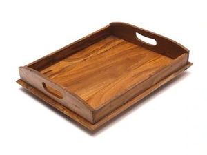 Stylish Wooden <b>Tray</b> With Smooth Finish For Serving Tea Coffee <b>Snacks</b> And Decorative Display In Living Room - Product Image 6