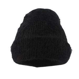 Comprar diseño simple al por mayor logotipo personalizado bordado liso en blanco color invierno puños de punto de gran tamaño gorros cálidos sombreros 2025 - Product Image 4