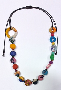 Bohemian Flower Eco-friendly Gold Plated Handmade Beaded <b>Necklace</b> Unisex Statement Jewelry <b>Blue</b> Color Unique Design - Product Image 5