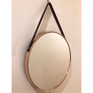 45cm <b>Round</b> Japandi Modern Red Gold Iron Frame <b>Large</b> Decorative <b>Wall</b> <b>Mirror</b> Glass Living Room Decor TW Occasions - Product Image 1