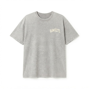 เสื้อยืดโอเวอร์ไซส์ผ้าฝ้ายน้ำหนักเบา สไตล์สตรีทแวร์ ปักโลโก้ ปักลายตามสั่ง ทรงครอป วินเทจ ล้างสีแบบแอซิดวอช สำหรับผู้ชาย - Product Image 2