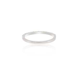 18K White Gold Emerald <b>Diamond</b> Cluster Eternity Band IGI Certified Resizable - Product Image 5