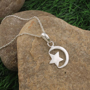 Collier Lune et Étoile Tendance en Argent Sterling 925 Fait Main, Bijou Minimaliste Délicat, Colliers Célestes, Cadeaux pour Femmes - Product Image 3