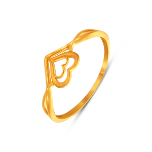Bague géométrique en or massif 9 carats pour femme, design cœur ouvert, bijoux fins minimalistes de luxe, fournisseur de bijoux en gros - Product Image 1