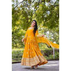 ชุดราตรีงานปักต่อเนื่องพร้อมชุดเดรสราตรี Dupatta พร้อมชุดปาร์ตี้ดีไซน์เนอร์ - Product Image 5
