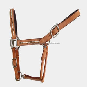 Licol en cuir véritable Tan durable fait à la main et robuste dans toutes les tailles personnalisées licol spectacle de style occidental pour chevaux - Product Image 3