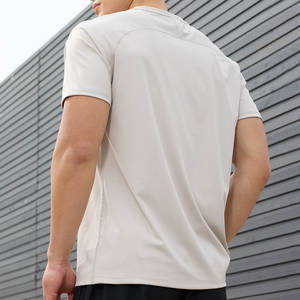 T-shirt décontracté en maille à manches courtes pour homme, col rond, couleur unie, tissu écologique, coupe classique, doux, vente en gros - Product Image 2