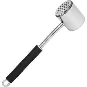 Maillet attendrisseur de viande double face en acier inoxydable de qualité commerciale, marteau à viande robuste, outil de cuisine durable - Product Image 3