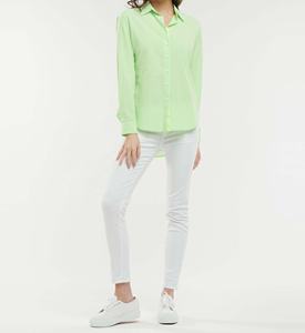 Camisa a Rayas con Aspecto Seersucker, Confeccionada en Algodón Texturizado, con una Silueta Favorecedora, Camisas para Mujer - Product Image 1