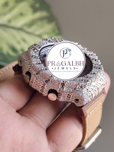 นาฬิกา Pragalbh Jewels ประดับเพชรโมอิสซาไนต์แบบเต็มหน้าปัด ตัวเรือนสแตนเลสสตีล สำหรับผู้ชาย สุดหรู - Product Image 3