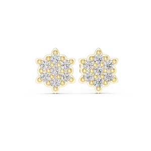 Pendientes de Diamantes Cultivados en Laboratorio, Diseño de Estrella y Copo de Nieve, Corte Redondo, DEF VVS, Oro Sólido de 14K y 18K, Pendientes de Novia para Boda, Venta al por Mayor - Product Image 3