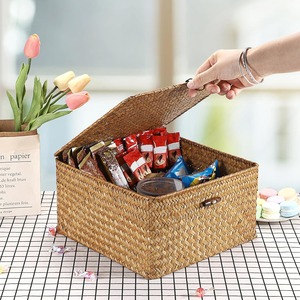Handwoven Seagrass <b>Basket</b> Bin <b>Square</b> Household Storage Handmade Storage <b>Basket</b> Wholesale eco-friendly Made in Viet Nam - Product Image 6