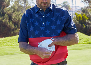Polo pour homme à imprimé drapeau américain, manches courtes, respirant, tricoté, 100% polyester, haut décontracté pour le golf - Product Image 6