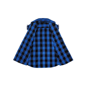 Camisa de Franela Premium Negra y Azul sin Mangas para Hombre, Estilo Biker Urbano de Verano, Algodón a Cuadros, Tallas Grandes - Product Image 4