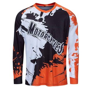 Camiseta de Motocross de Manga Larga para Hombre, Sublimada, de Secado Rápido, para Carreras, con Patrón Negro, Rojo, Amarillo y Blanco, para Todas las Temporadas - Product Image 3
