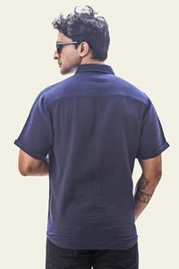 เสื้อเชิ้ตผู้ชายพิมพ์ลายดิจิทัลผ้าฝ้ายเนื้อแน่นลำลอง ปกคอพับ ระบายอากาศได้ดี ผ้าป๊อปลิน แขนสั้น น้ำหนัก 120 กรัม เหมาะสำหรับใส่ในฤดูร้อน - Product Image 2