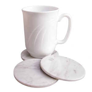 แผ่นรองแก้วหินอ่อนหินธรรมชาติสีขาว,แผ่นรองแก้วคริสตัลแกะสลักสำหรับใส่เครื่องดื่มพร้อมแท่นวางกาแฟอัญมณี - Product Image 3