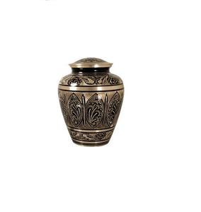 Urna Funeraria de Cerámica y Latón, Diseño Europeo, Urnas de Cremación para Cenizas Humanas, Recipiente Metálico con Acabado Antiguo - Product Image 4