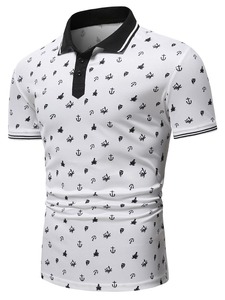 T-shirt polo pour homme uni de qualité supérieure, en gros, vêtements décontractés d'été, tissu doux - Product Image 4