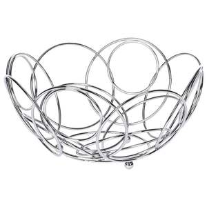 Grand panier à fruits rond en métal, idéal pour les comptoirs de cuisine élégants, avec des motifs floraux et une base fonctionnelle et durable. - Product Image 1