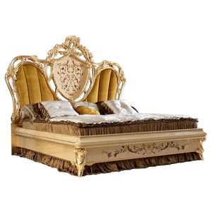 Offre Spéciale : Ensemble de Chambre Luxe Mandarin Oriental – Lit Capitonnée Jaune Style Palais Classique avec Cadre Sculpté Or Royal - Product Image 2