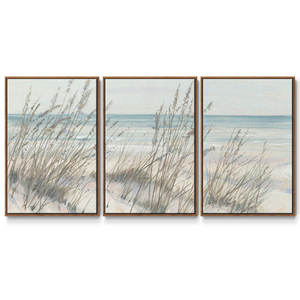 Juego de impresión de naturaleza costera de 3 piezas Arte de pared de hierba de playa Herramienta convertida intrigante Arte de pared de hierba de playa - Product Image 4