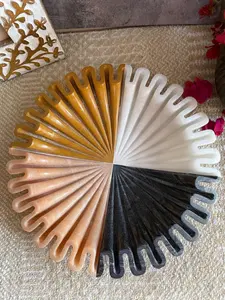 ชามหินอ่อนลายระบายทำมือ: ชามผลไม้ขอบหยัก, จานวงแหวน, ชามตกแต่งขนาดใหญ่, ของขวัญสุดพิเศษ - Product Image 4