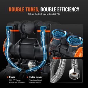 Compresor de Aire sin Aceite de 2 HP y 3.35 CFM a 90 PSI con Tanque de 6.3 Galones para Reparación Automotriz, con Presión Máxima de 116 PSI - Product Image 2