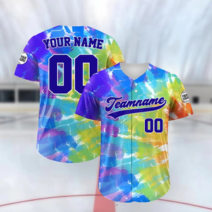 เสื้อเบสบอลแบบย้อมสีตามสั่ง แขนสั้น ยูนิเซ็กซ์ ติดกระดุมด้านหน้า ระบายอากาศได้ดี ผลิตจากโพลีเอสเตอร์  ชุดกีฬาทีมแบบสั่งทำพิเศษ - Product Image 6