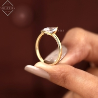 Lüks Markiz Kesim Laboratuvar Üretimi Elmas Tektaş Yüzük VVS1-VVS2 Berraklık Rodyum Kaplama 14 Ayar Bezel Gelin Nişan Düğün Yüzüğü