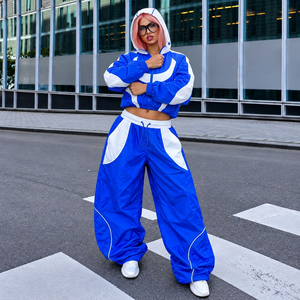 Private Label 180 GSM <b>Womens</b> <b>Windbreaker</b> Set Taslan <b>Windbreaker</b> Matching Set for Sportswear Retailers - Product Image 4